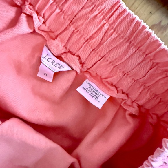 J.Crew Coral Pink Cotton Ramie Drawstring Mini Skirt with Pockets Size 0 - Picture 4 of 6